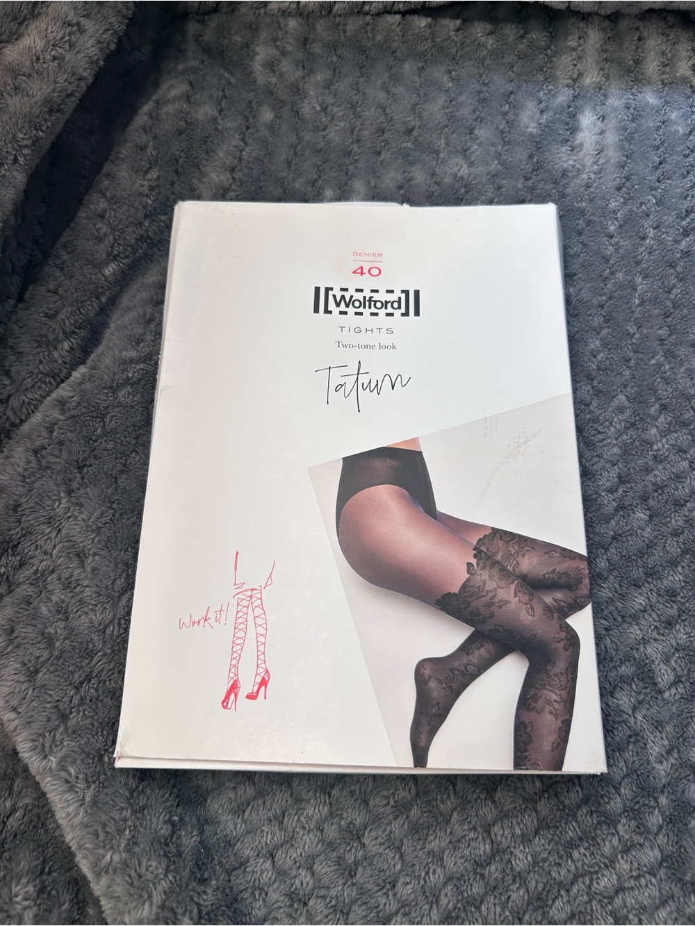 Wolford Black Floral Two-Tone Tights Tatum